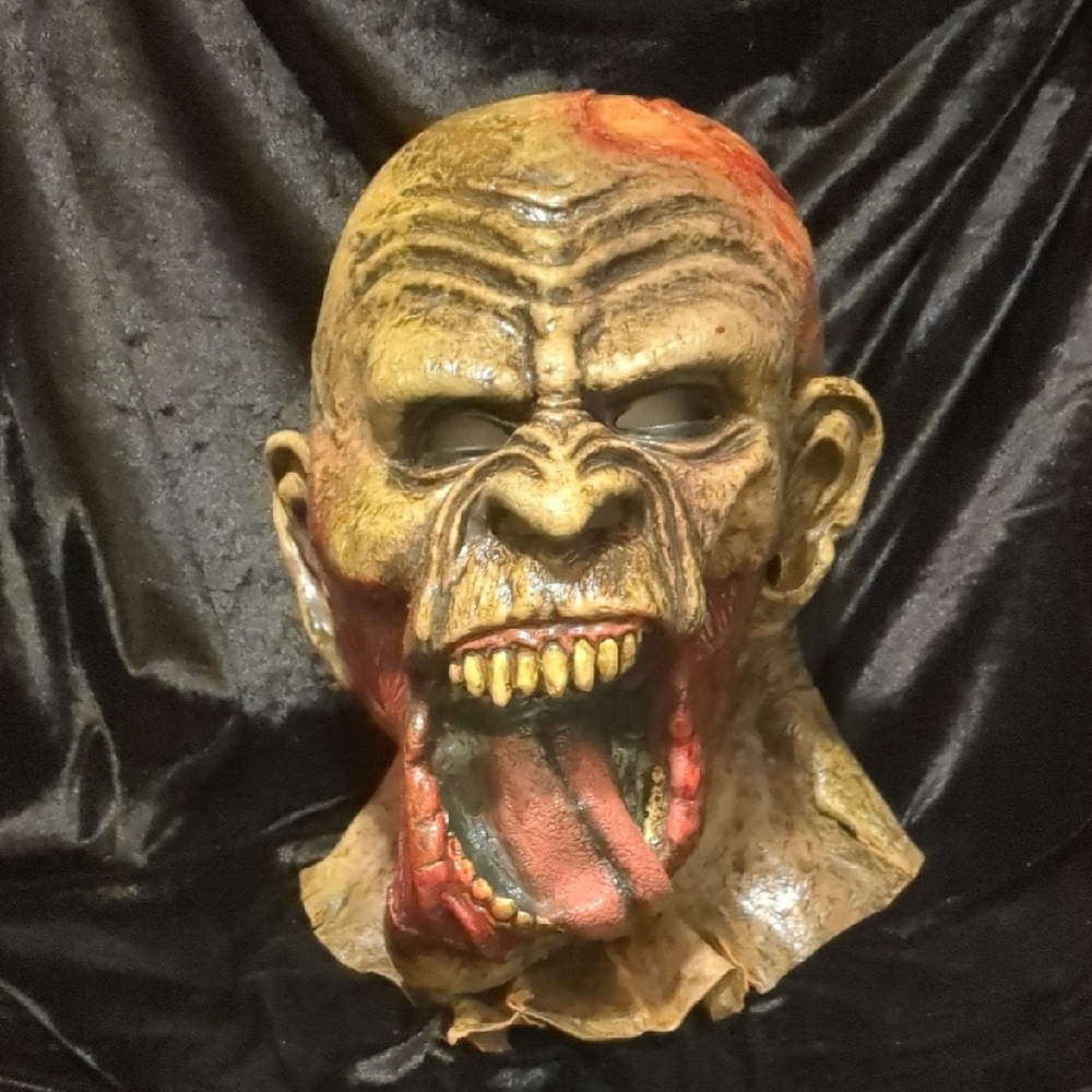 Frightening Zombie Mask in Red and Brown